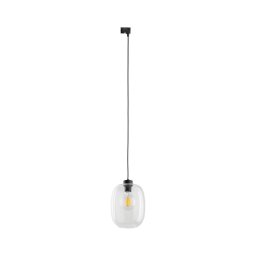 Lustră pe cablu pentru sistem de șină ELIO 1xE27/15W/230V negru/transparent