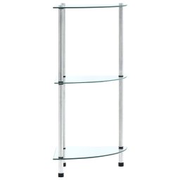 Raft cu 3 niveluri, transparent, 30x30x67 cm, sticla securizata GartenMobel Dekor