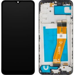 Piese si componente Display cu Touchscreen MP compatibil cu Samsung Galaxy A02s A025F, cu Rama, Negru