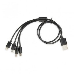 Cablu USB 4 in 1, iBOX, USB la Micro USB/USB-C/Lightning, 1.2 m, Negru