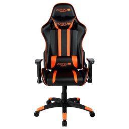 Scaun gaming, Canyon, perna pentru tetiera, perna de sprijin lombar, cotiere reglabile 2D, Negru-Portocaliu
