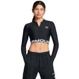 Under Armour Top pentru femei HeatGear Rib 1/4 Zip LS Black XS