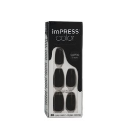 KISS imPRESS color Press-On Manicure M (512 All Black) 30 pcs