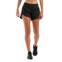 2XU - Pantaloni scurti de alergare pentru femei - XVENT 4" Short - negru gri