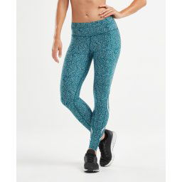 2XU Colanti compresie Print talie medie W - albastru-alb