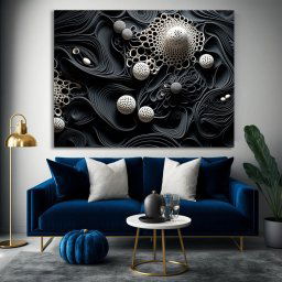 Tablou Canvas Modern Abstract - Black and white quilling