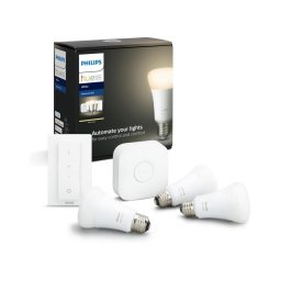 Set de bază Philips Hue STARTER KIT 3xE27/9W 2700K + Hue Bridge și comutator dimmer