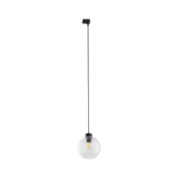 Lustră pe cablu pentru sistem de șină trifazic CUBUS 1xE27/15W/230V negru/transparent