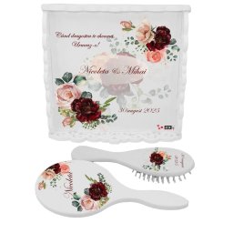 Tăviță gătit Mireasa, Bujori grena, model Personalizat, 3 piese – ILIF503026
