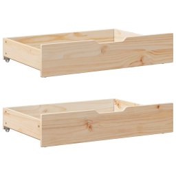 Sertare de pat cu roti, 2 buc., 80x55x16 cm, lemn masiv de pin GartenMobel Dekor