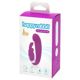 Happyrabbit - vibrator punctul G cu braț pentru clitoris, mic, reîncărcabil, mov