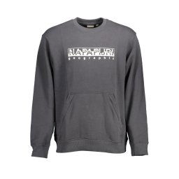 Hanorac B-Sella barbati, fara gluga, cu imprimeu cu logo, Regular fit, Negru (Marime: M)