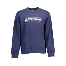 Hanorac B-Sella barbati, fara gluga, cu imprimeu cu logo, Regular fit, Bleumarin (Marime: M)