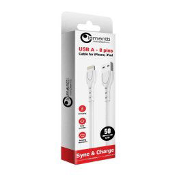 Cablu Lemontti LEMCULGHTA USB-A la Tip Lightning Lungime 0.5M Alb