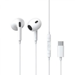 Casti Encok CZ17, pt smartphone, control volum + microfon pe fir, conectare prin cablu USB Type-C, lungime cablu 1.1m, alb
