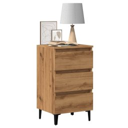 Noptiera cu picioare metalice, stejar artizanal, 40x35x69 cm GartenMobel Dekor