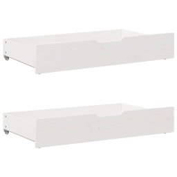 Sertare de pat, 2 buc., 90x55x16 cm, alb, lemn masiv de pin GartenMobel Dekor
