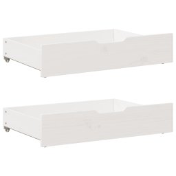 Sertare de pat, 2 buc., 80x55x16 cm, alb, lemn masiv de pin GartenMobel Dekor