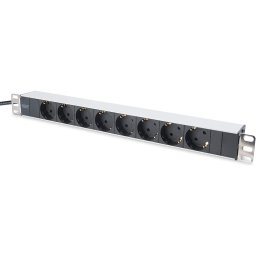 Brennenstuhl Alu-Line 10 4-way, power strip (black/silver, 1U)
