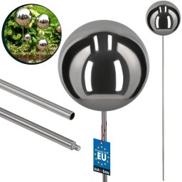 Minge decorativă de grădină pe vârf oțel efect oglindă 120 cm