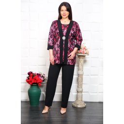 Compleu Elegant din 3 piese Atlanta Fucsia