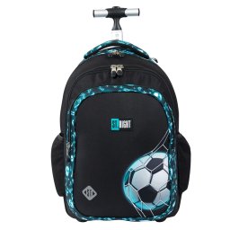 Ghiozdan Troler, St.Right, Roti Silicon, Impermeabil, Neon Football TB01, 44x32x25cm
