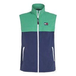 Tommy Jeans Vestă 'Chicago' albastru închis / verde iarbă / roșu / alb