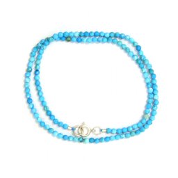 Colier din Turcoaz de Arizona Rotund Fatetat 3x3 mm - Accesorii de Argint 925