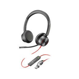 Poly Blackwire 8225 Stereo USB-C Headset +USB-C/A Adapter