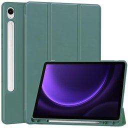 Galaxy Tab A11 Plus / A9 Plus Soft Shell cu functie wake-up/sleep si compartiment pentru stylus, tip stand - verde inchis