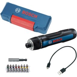 Surubelnita electrica pe acumulator GO Professional (Gen 3) 06019H2201, 3.6V, 2Ah, USB C, Led, 5 Nm, 7 trepte, set biti, prindere 1/4 inch, L-Boxx MINI