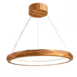 Lustra Angular QN-ANGULAR-RING-LED-80-TEAK, 29W LED, D80cm, lemn de tec