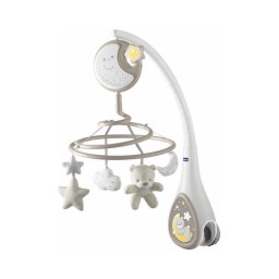 Carusel pentru pătuț cu sunete Chicco 3 în 1 NEXT2DREAMS 3xAA gri