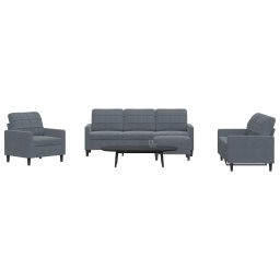 Set de canapele cu perne, 4 piese, gri închis, catifea GartenMobel Dekor