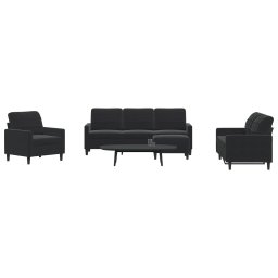 Set de canapele cu perne, 4 piese, negru, catifea GartenMobel Dekor