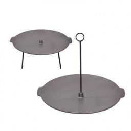 Disc pentru gratar, fonta, 2 functii, cu picioare si agatator, 44x23.5 cm, Perfect Home