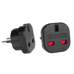 Adaptor priză Maclean UK la priză UE, negru, MCE72