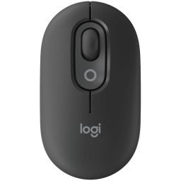 Mouse Wireless Logitech POP cu emoji, Bluetooth, Silent Touch, 3 Way Easy-Switch, Graphite