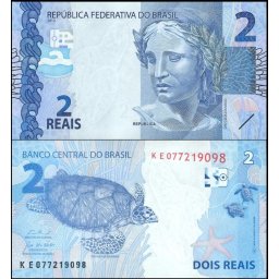 Brazilia 2010 - 2 reais, necirculata