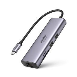 DOCKING Station Ugreen- CM512 conec PC USB Type-C- USB 30 x 2-cititor SD/micro SD x 1- RJ-45 x 1-HDMI 4Kx1 la 60Hz-USB-C x 1 PD