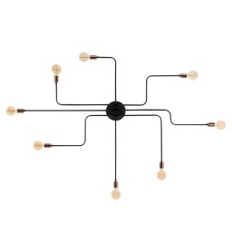 Candelabru Elefant 525NOR1318, 8 becuri, metal, 15 cm, negru