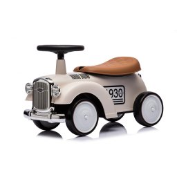 Masinuta premergator fara pedale, Kinderauto Retro Baby Car cu roti moi, alba
