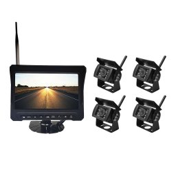 Kit supraveghere video wireless PNI TRK506 pentru camion DVR cu monitor LCD si 4 camere, slot card SD, IP66, 12V/24V, vizibilita