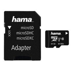 Card memorie microSDXC 64GB Class 10 UHS-I 80MB/s + Adapter/Mobile