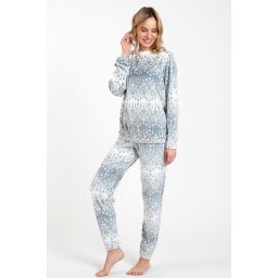 Pijama de damă Snow cu fulgi de zapada gri