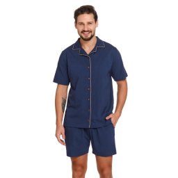 Pijama bărbați cu nasturi Dale albastru închis