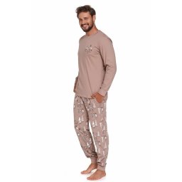Pijamale pentru bărbați Best Friends II cu animale maro