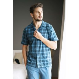 Pijama pentru bărbați Luke albastră cu carouri
