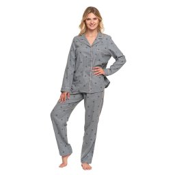 Pijamale de damă Evelyn gri cu fulgi de nea