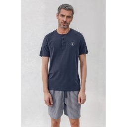 Pijamale pentru bărbați Octave albastru cu barcă